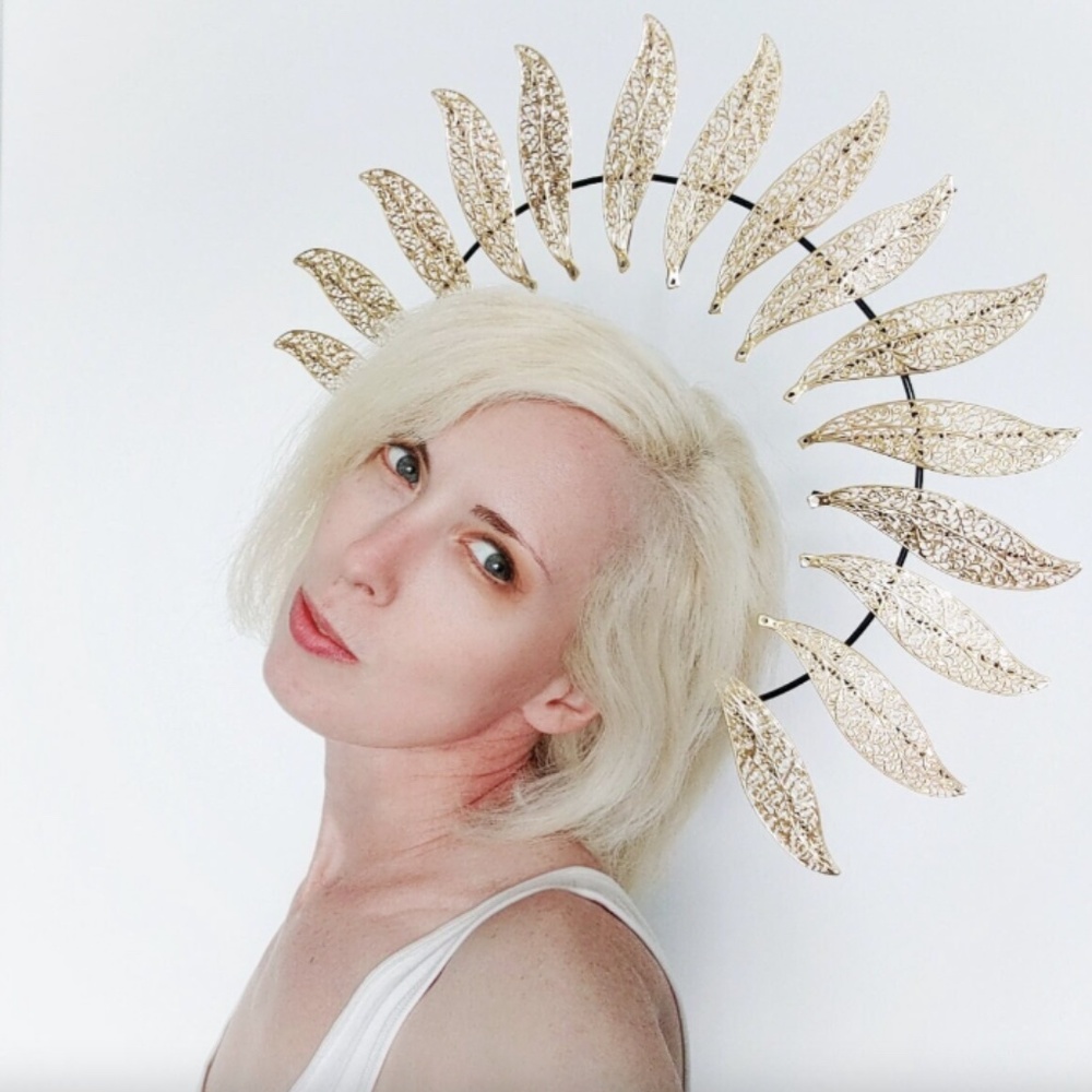 Angel Fire halo headband - golden headpiece hair band